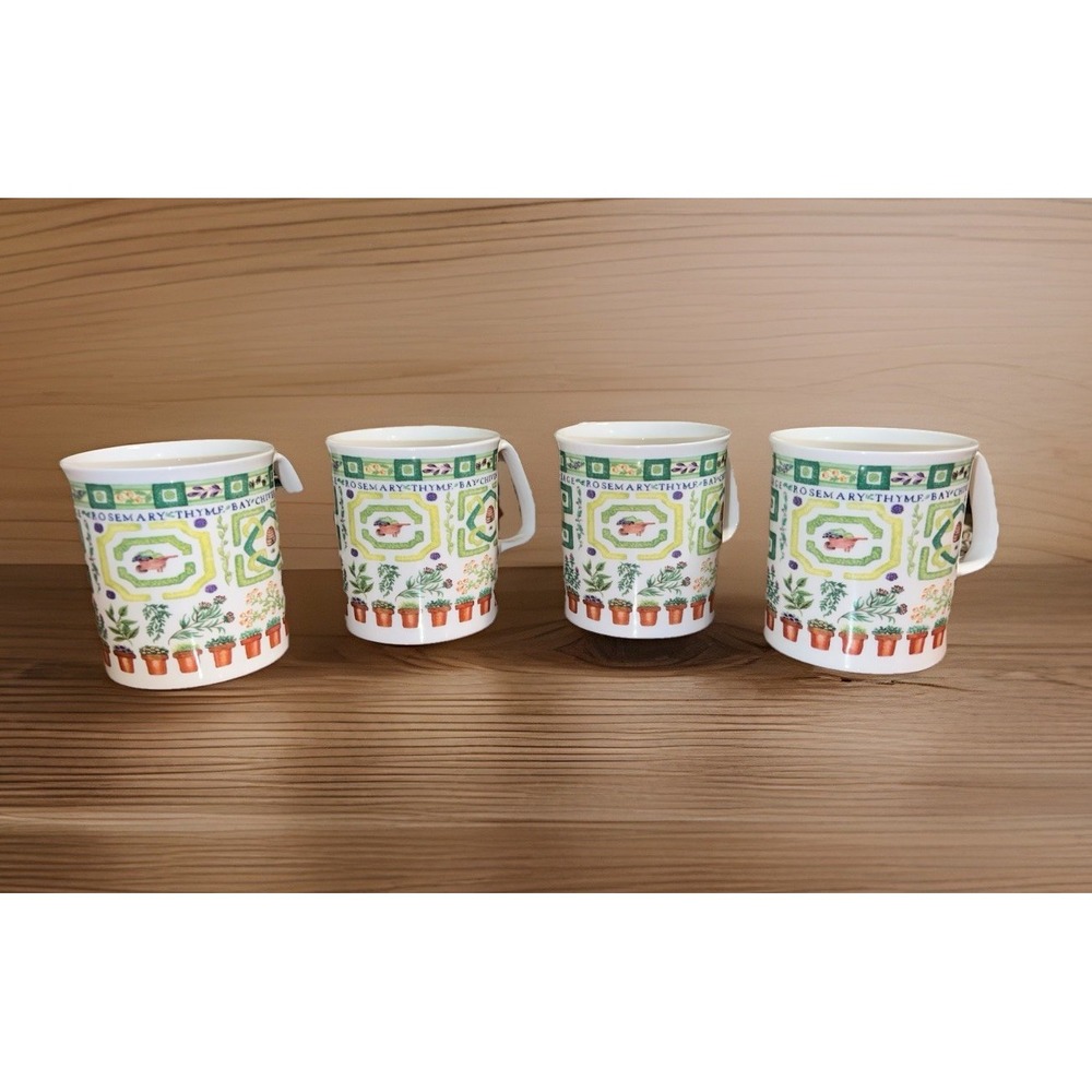 Sutherland Fine Bone China Herb Garden Mug England‎ Valerie Greeley Set Of 4